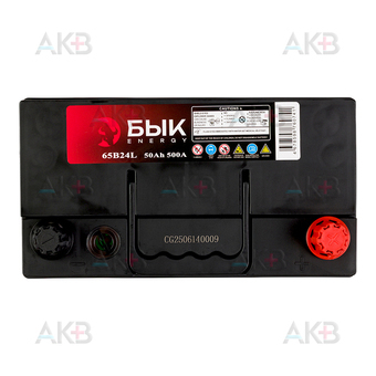 Автомобильный аккумулятор БЫК Energy 65B24L 50Ah 500A обр. пол. (236x129x225) станд. клемы. Фото 1