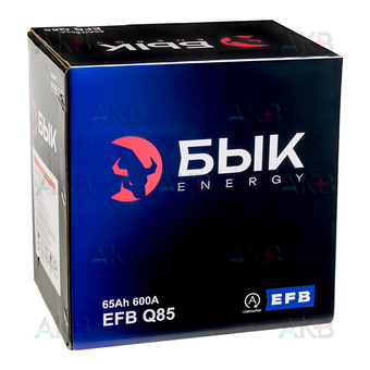 Автомобильный аккумулятор БЫК Energy EFB Q85 65 Ah 600A (230x170x225) обратная полярность. Фото 3