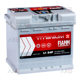 Fiamm Titanium Pro 54 Ач 520A обр. пол. (207x175x190) L1 54P