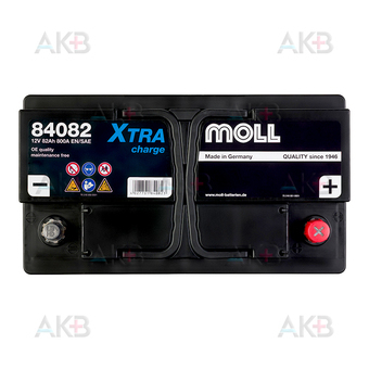 Автомобильный аккумулятор Moll X-TRA charge 82 Ач 800A обр. пол. (315x175x175) 84082. Фото 1