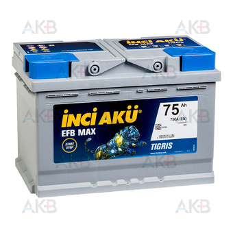 INCI AKU START-STOP EFB MAX TIGRIS 75 Ач 730A обр. пол. (278x175x190)